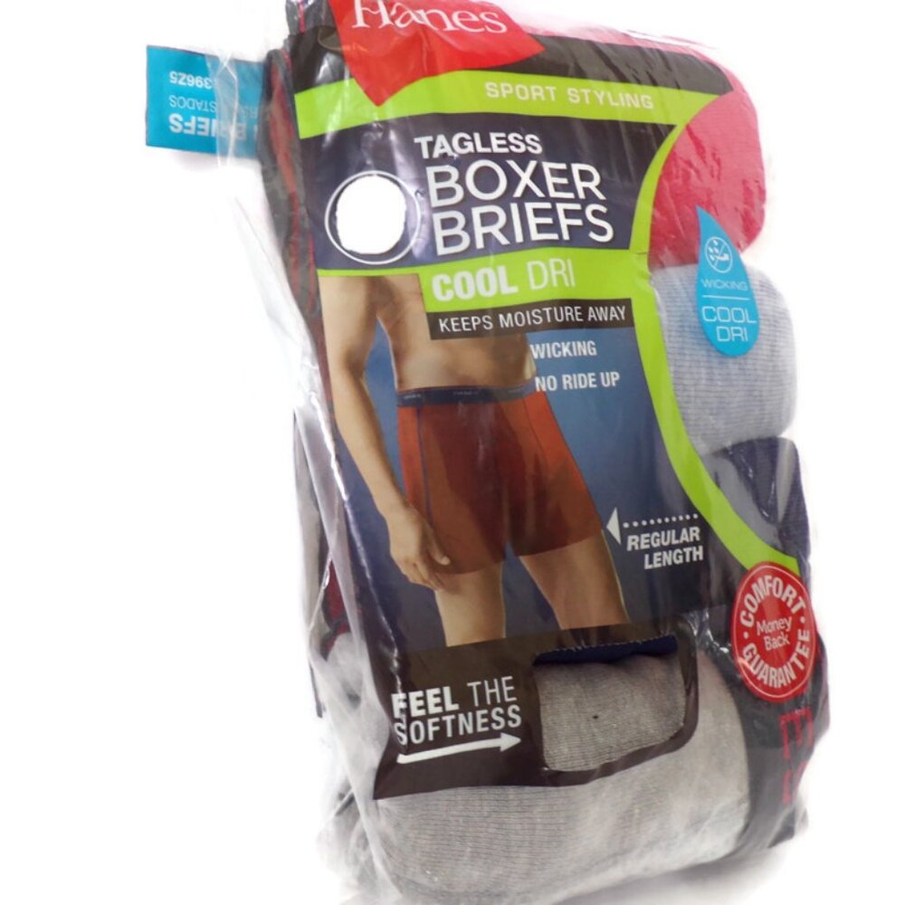 Hanes Mens Tagless Boxer Briefs Sport Styling 4 Pack Small MA1981